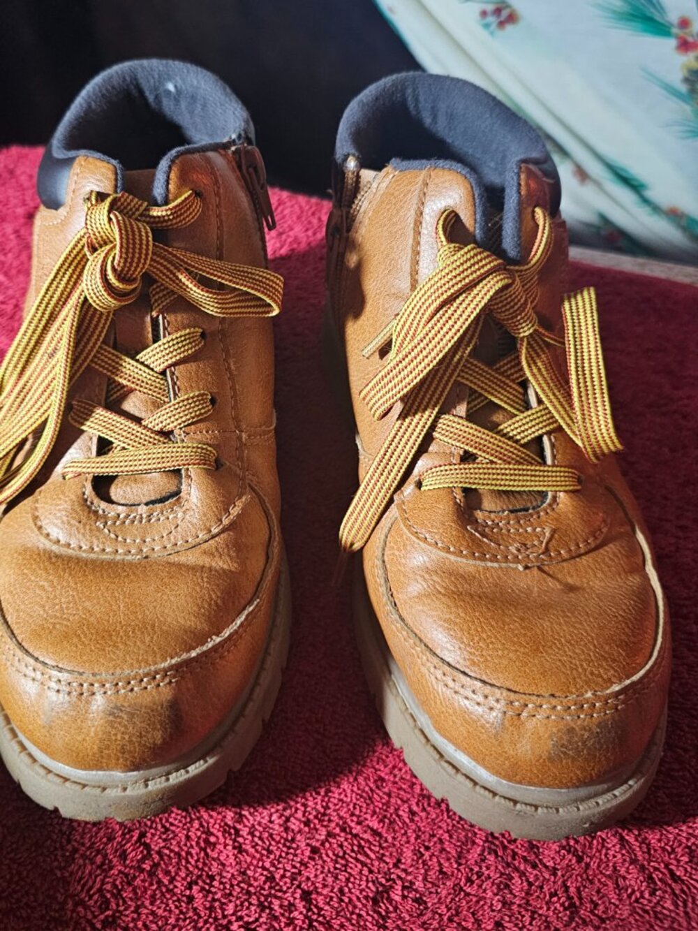 Carter's Boys Boots - Brown Leather Lace Up Casual Ankle Hiking Boots - Size 2M